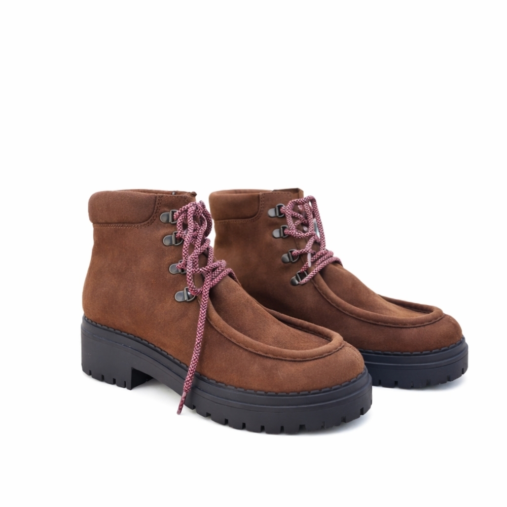 Indigo Rd Lug Sole Hiker Boots Size 9 Brown Suede Chunky Combat Boot Boho Chic